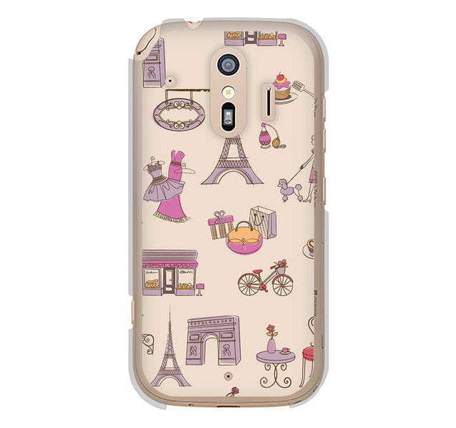 らくらくスマートフォン me F-01L docomo LOVE フランス ハードケース 背面印刷