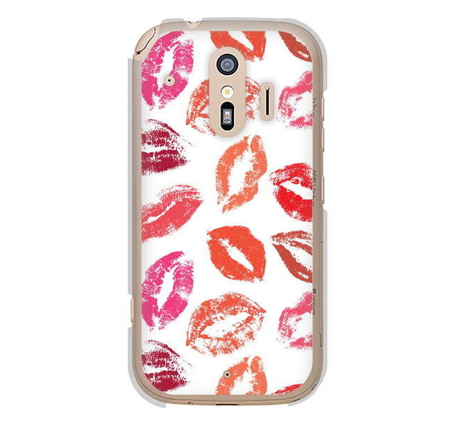 らくらくスマートフォン me F-01L docomo 734 キスkissキス ハードケース 背面印刷