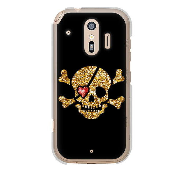 らくらくスマートフォン me F-01L docomo 高画質仕上げ 背面印刷 ハードケース 【1082 海賊ドクロ】