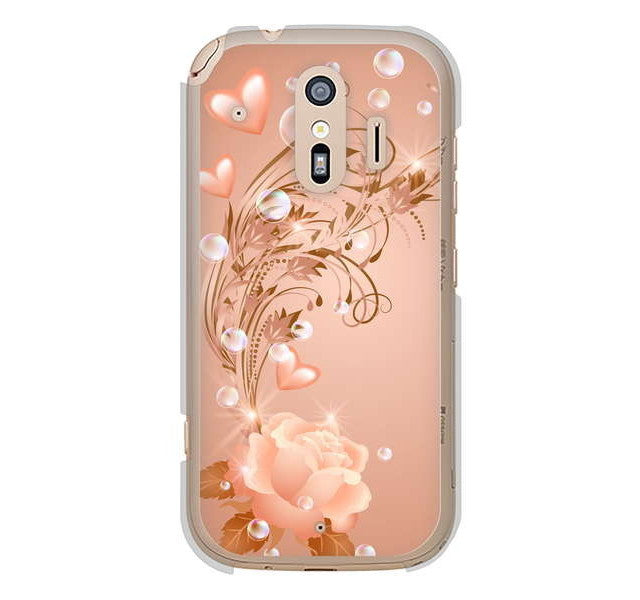 らくらくスマートフォン me F-01L docomo ロマンチックなバラ ハードケース 背面印刷