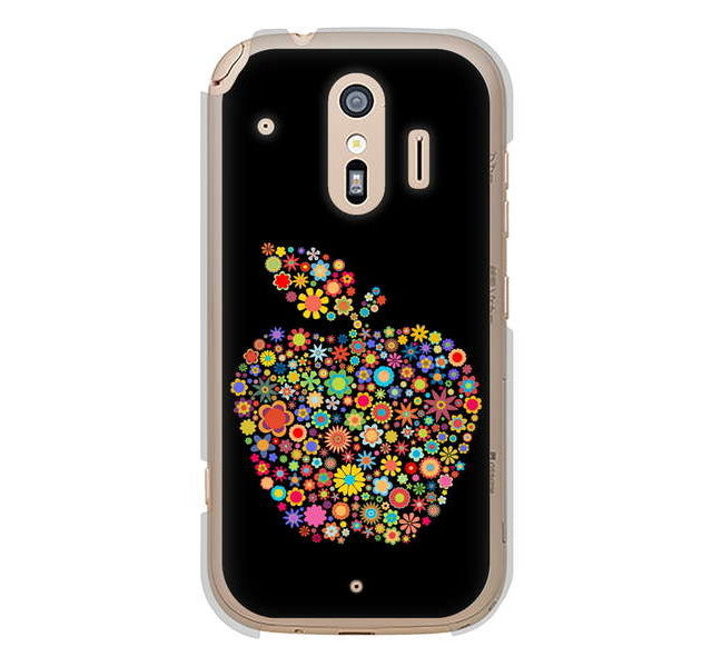 らくらくスマートフォン me F-01L docomo 1195 カラフルアップル ハードケース 背面印刷