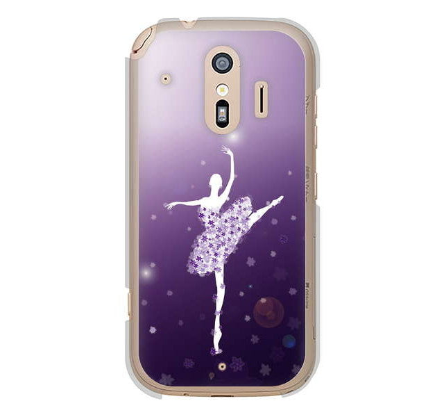 らくらくスマートフォン me F-01L docomo 1256 バレリーナ ハードケース 背面印刷