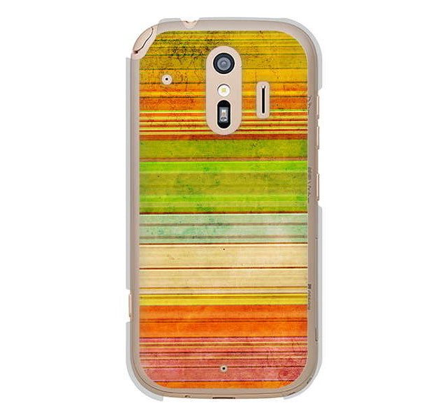 らくらくスマートフォン me F-01L docomo 1324 ビンテージボーダー（色彩） ハードケース 背面印刷