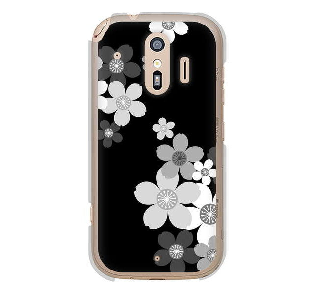 らくらくスマートフォン me F-01L docomo 1334 桜のフレーム ハードケース 背面印刷