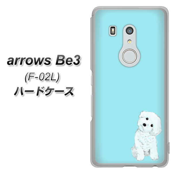 arrows Be3 F-02L docomo YJ070 トイプードルホワイト（ブルー） ハードケース 背面印刷