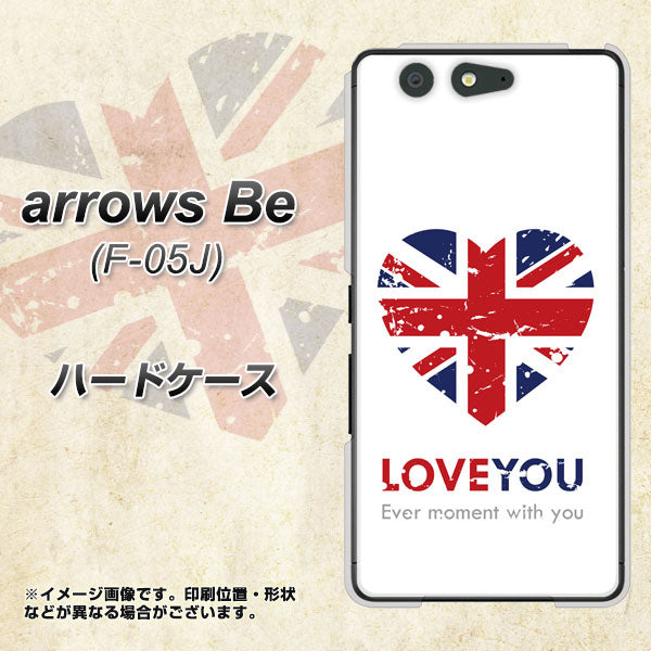arrows Be F-05J docomo SC803 ユニオンジャック ハートビンテージ ハードケース 背面印刷