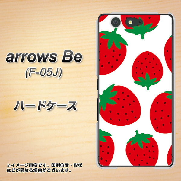 arrows Be F-05J docomo SC818 大きいイチゴ模様レッド ハードケース 背面印刷