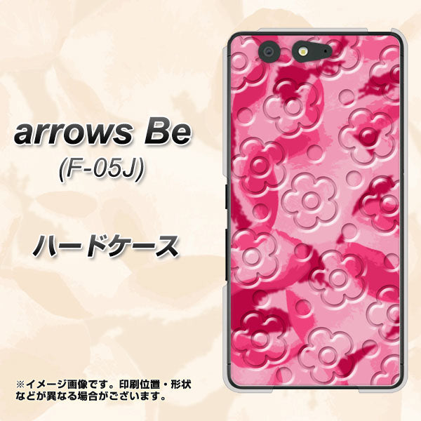 arrows Be F-05J docomo SC847 フラワーヴェルニ花濃いピンク（ローズアンディアン） ハードケース 背面印刷
