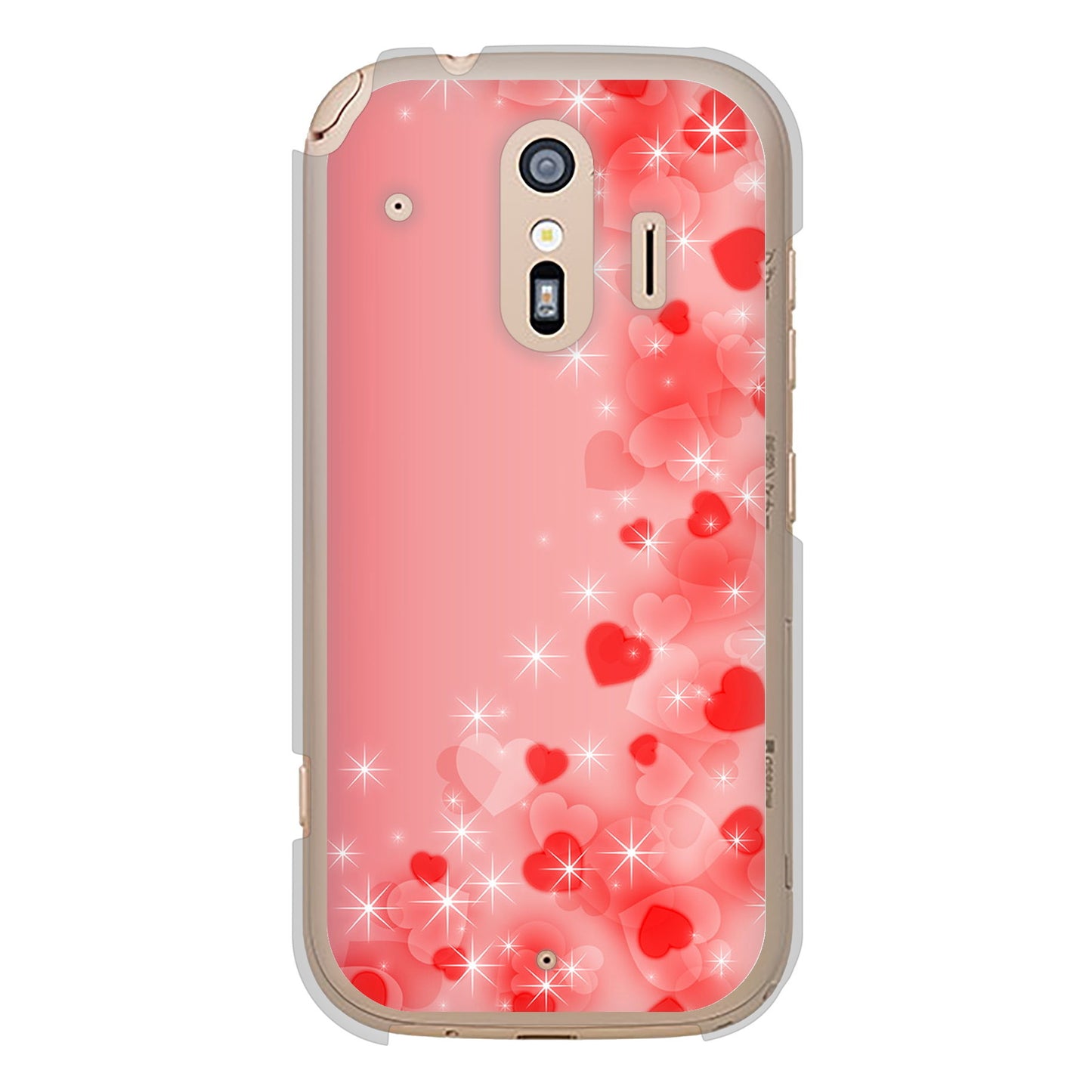 らくらくスマートフォン F-42A docomo 003 ハート色の夢 ハードケース 背面印刷