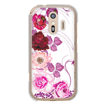 らくらくスマートフォン F-42A docomo ロマンチックなバラ ハードケース 背面印刷