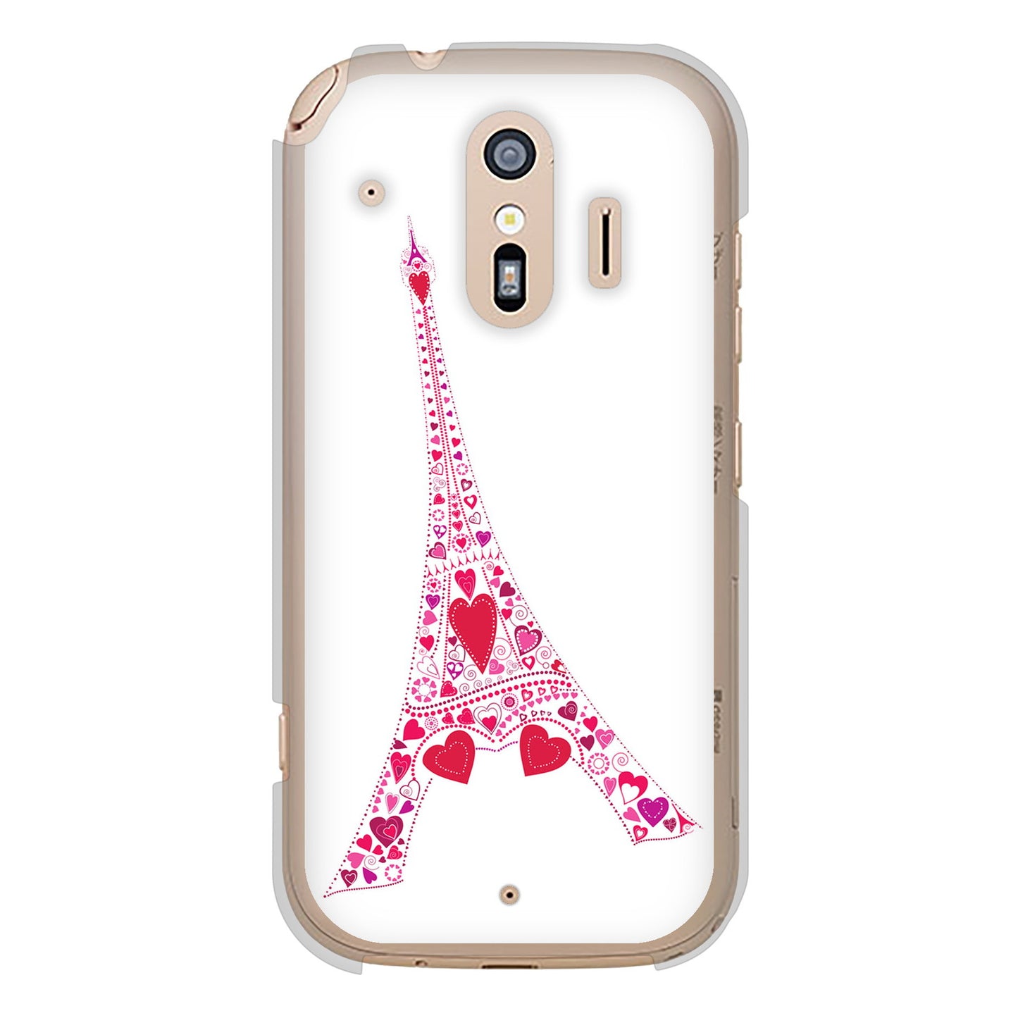 らくらくスマートフォン F-42A docomo LOVE フランス ハードケース 背面印刷