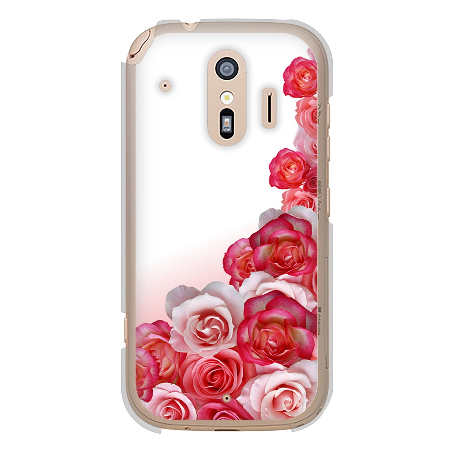 らくらくスマートフォン F-42A docomo ロマンチックなバラ ハードケース 背面印刷