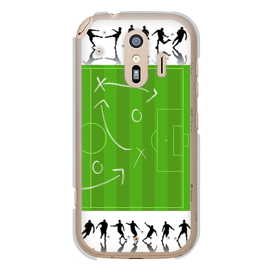 らくらくスマートフォン F-42A docomo 304 サッカー戦略ボード ハードケース 背面印刷