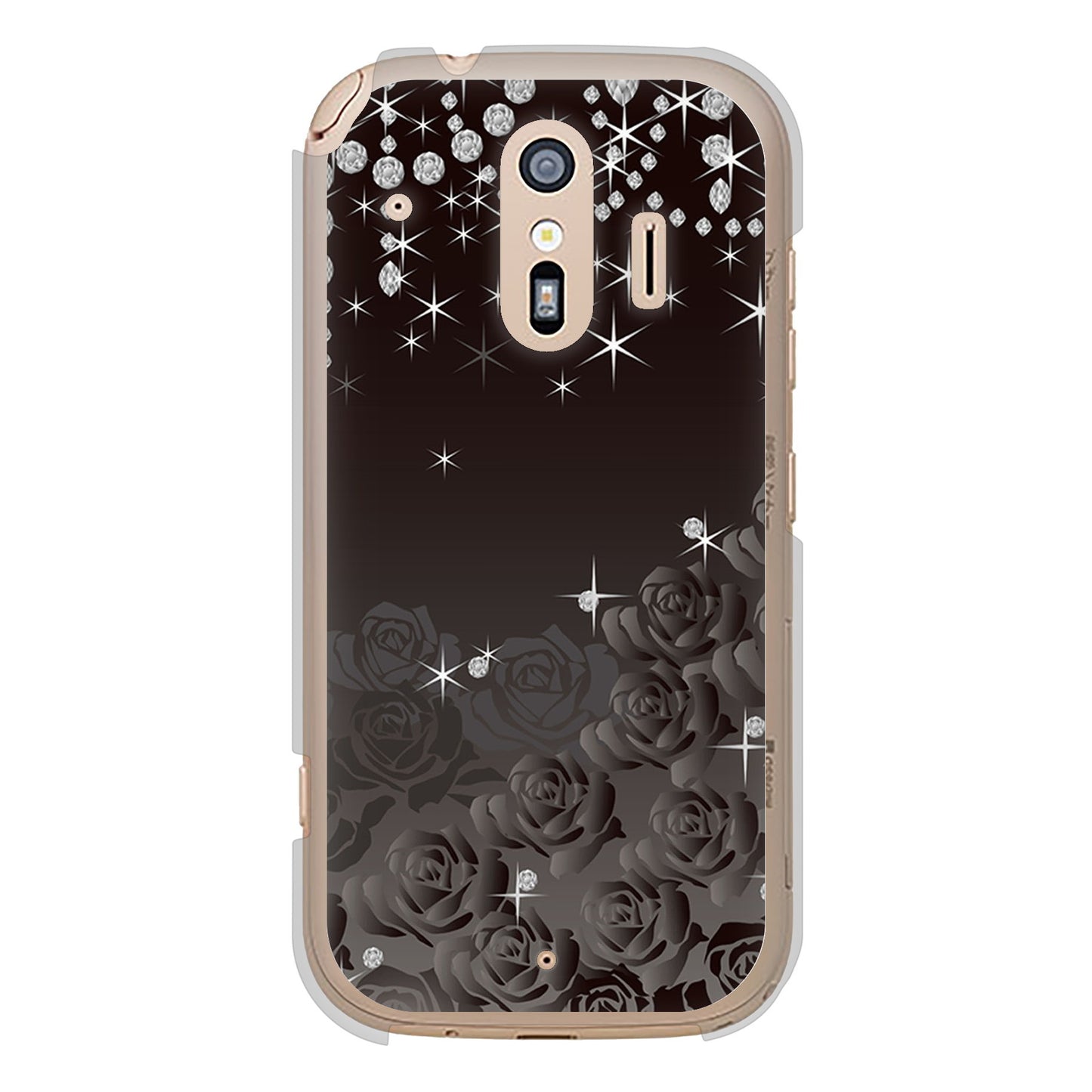 らくらくスマートフォン F-42A docomo ロマンチックなバラ ハードケース 背面印刷