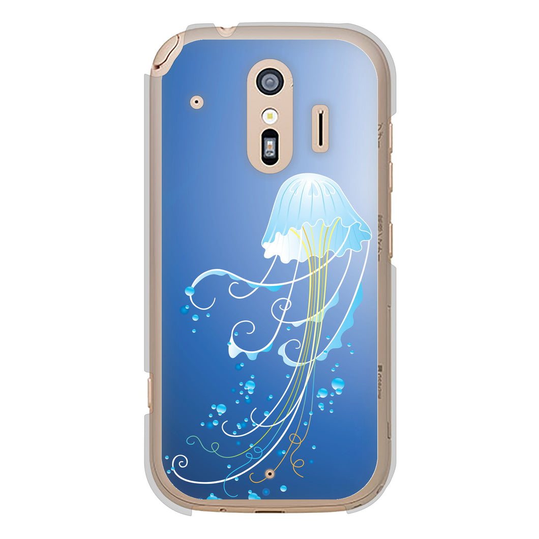 らくらくスマートフォン F-42A docomo 362 ジェリーフィシュ ハードケース 背面印刷