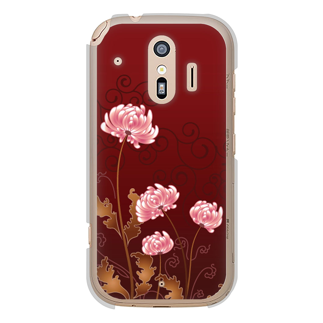らくらくスマートフォン F-42A docomo 375 優美な菊 ハードケース 背面印刷