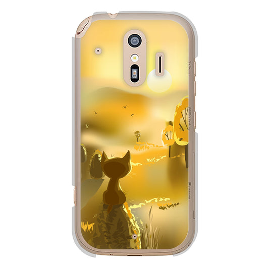 らくらくスマートフォン F-42A docomo 400 たそがれの猫 ハードケース 背面印刷