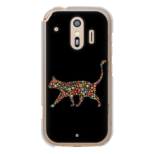 らくらくスマートフォン F-42A docomo 406 カラフルキャット ハードケース 背面印刷