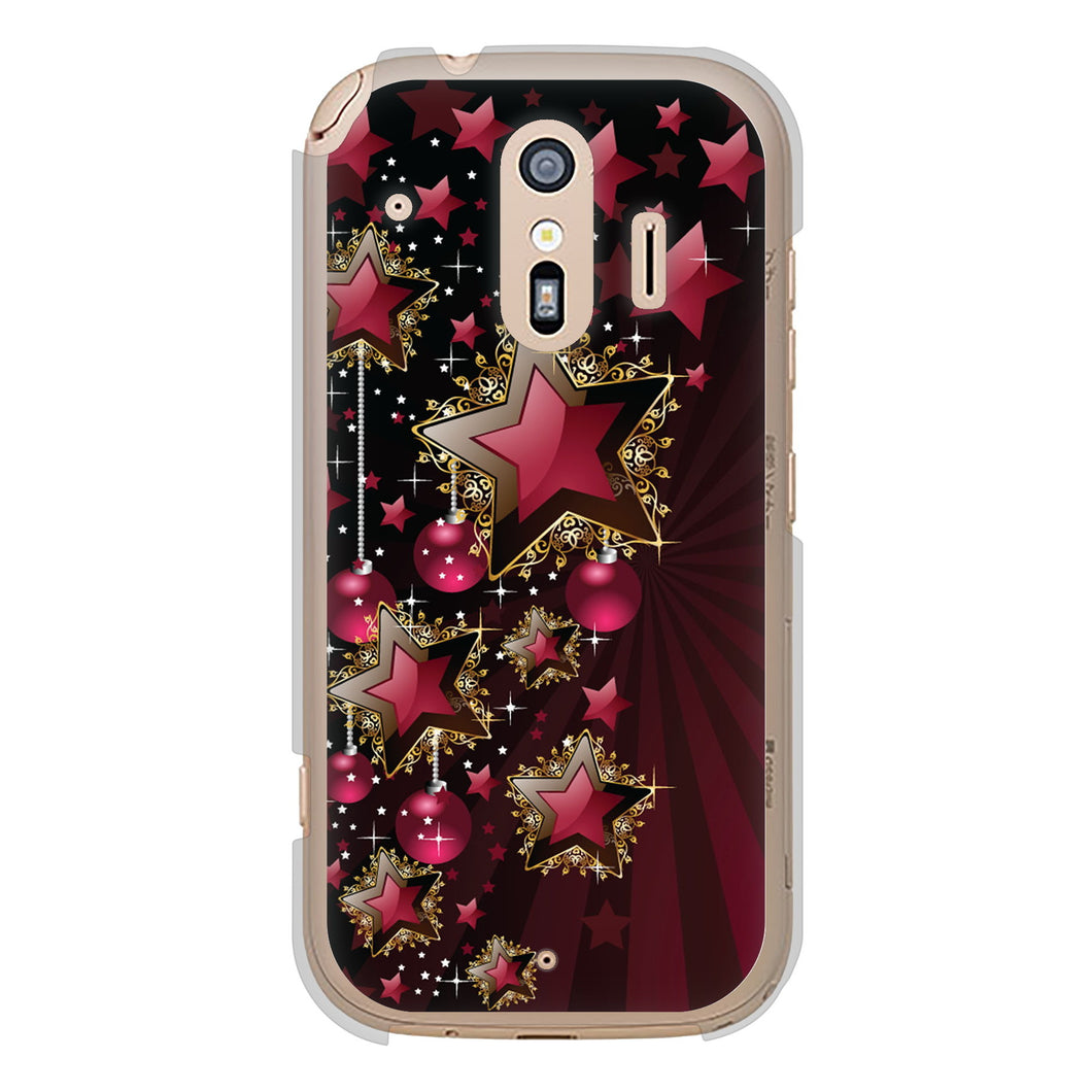 らくらくスマートフォン F-42A docomo 434 星の壁 ハードケース 背面印刷