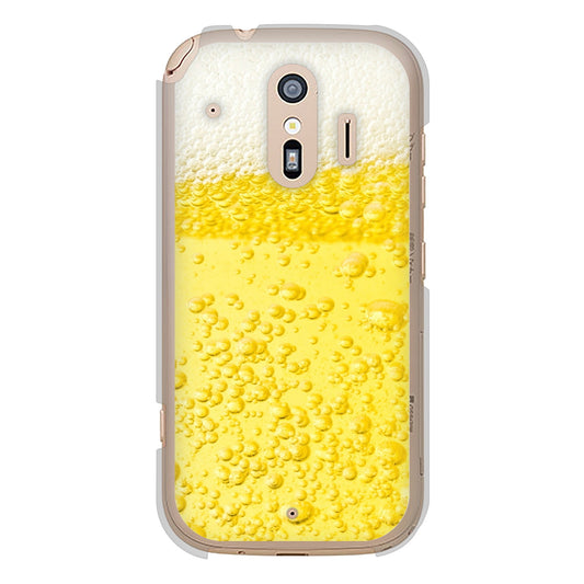 らくらくスマートフォン F-42A docomo 生ビール ハードケース 背面印刷