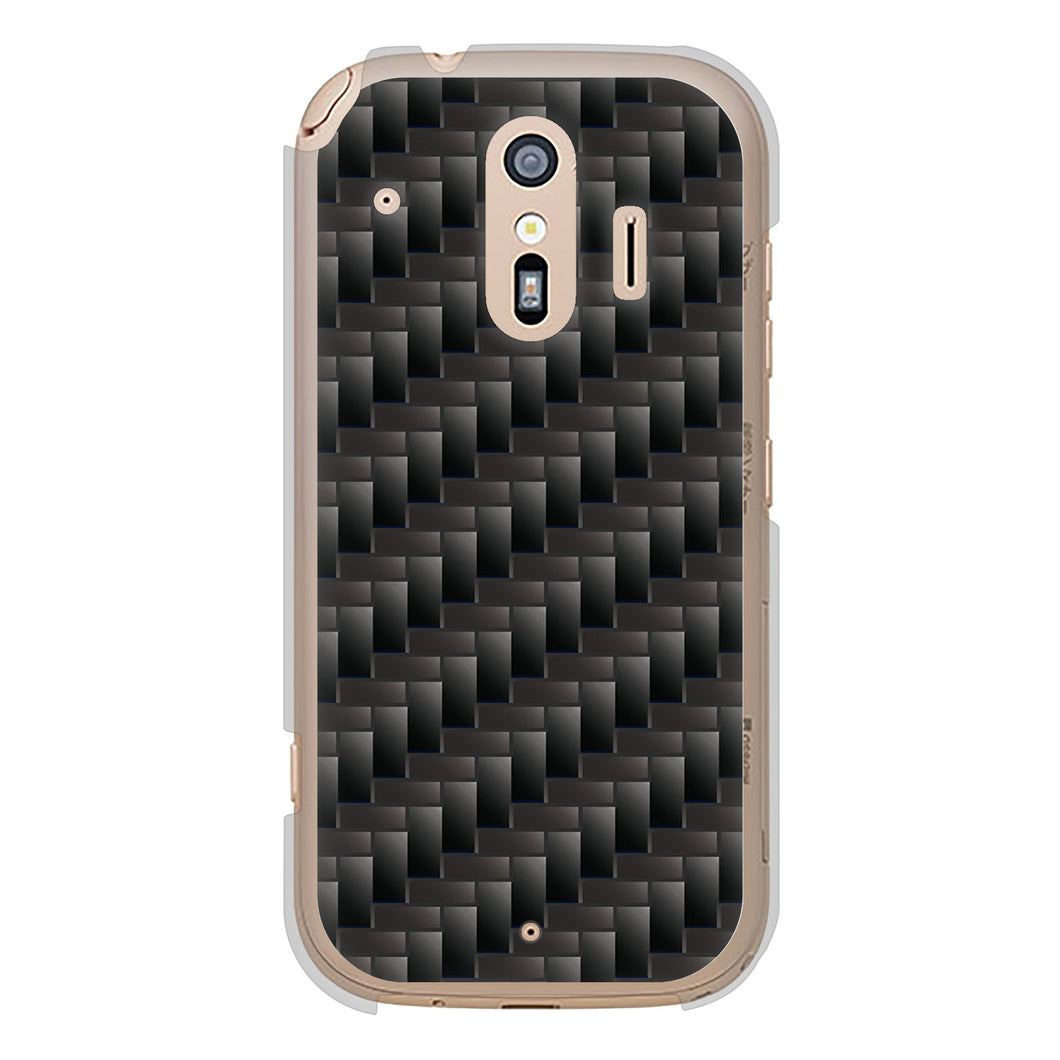 らくらくスマートフォン F-42A docomo 461 カーボン ハードケース 背面印刷