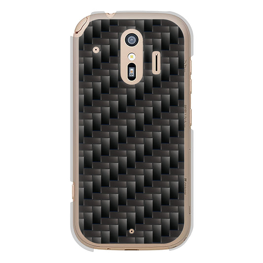 らくらくスマートフォン F-42A docomo 461 カーボン ハードケース 背面印刷