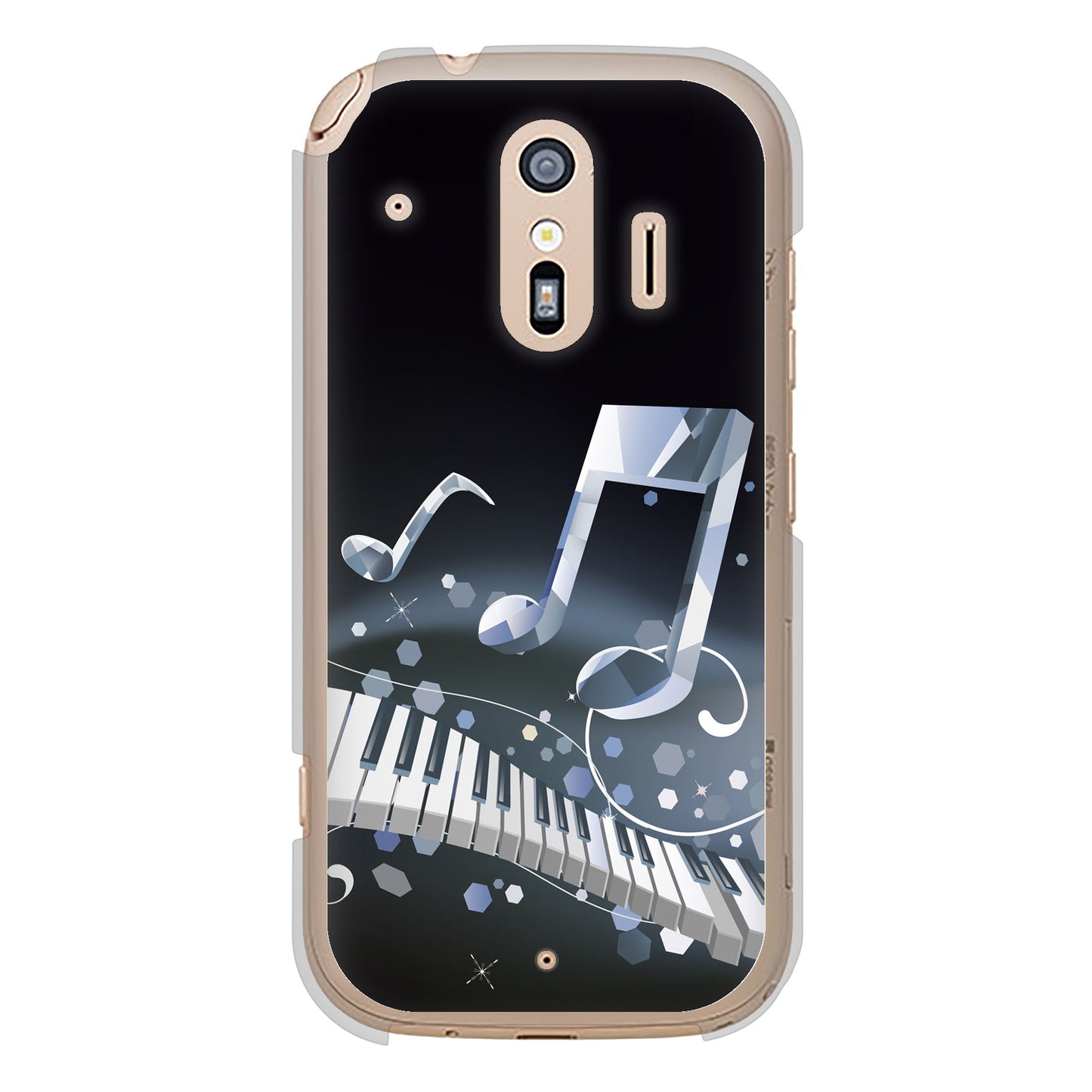 らくらくスマートフォン F-42A docomo 音符 ハードケース 背面印刷
