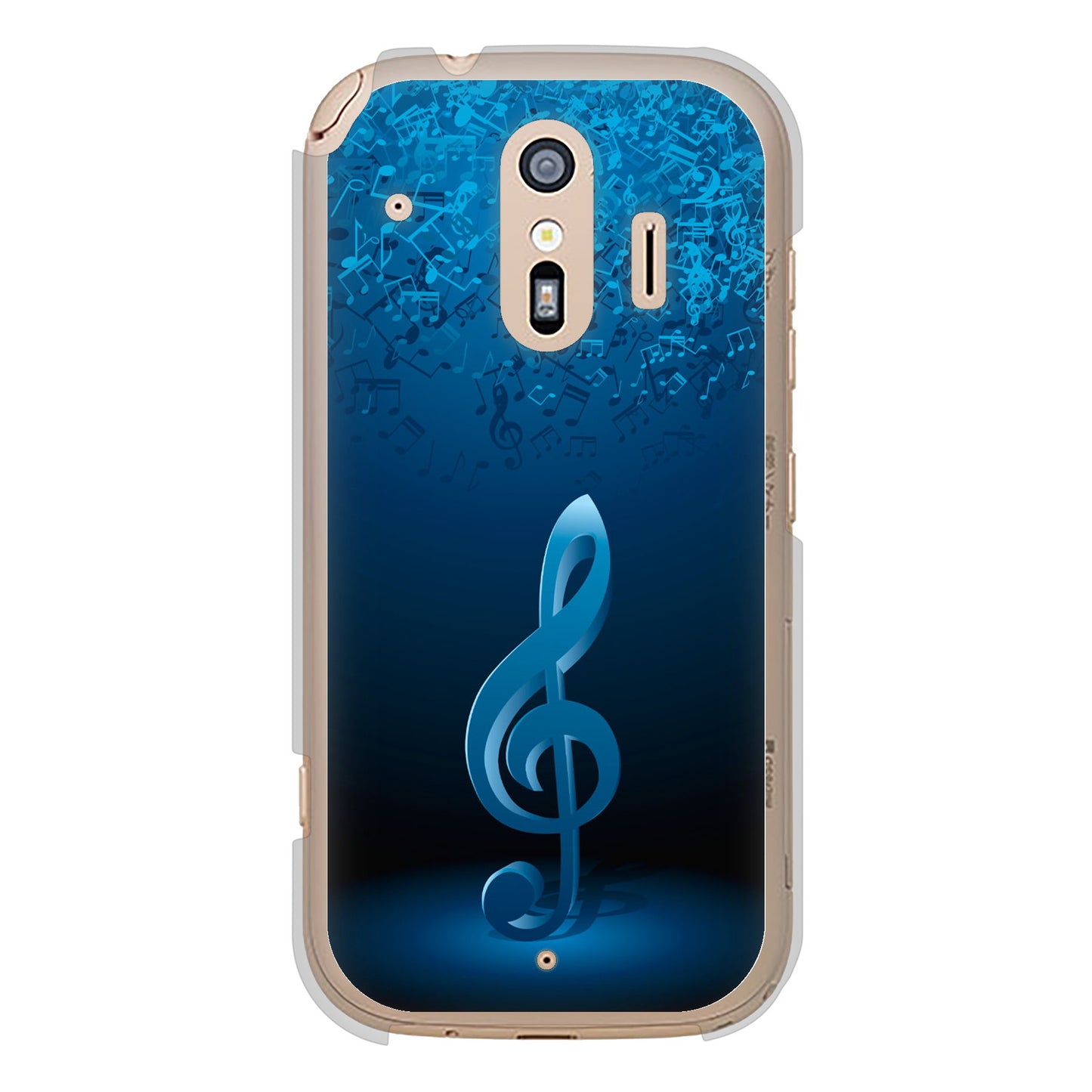らくらくスマートフォン F-42A docomo 音符 ハードケース 背面印刷