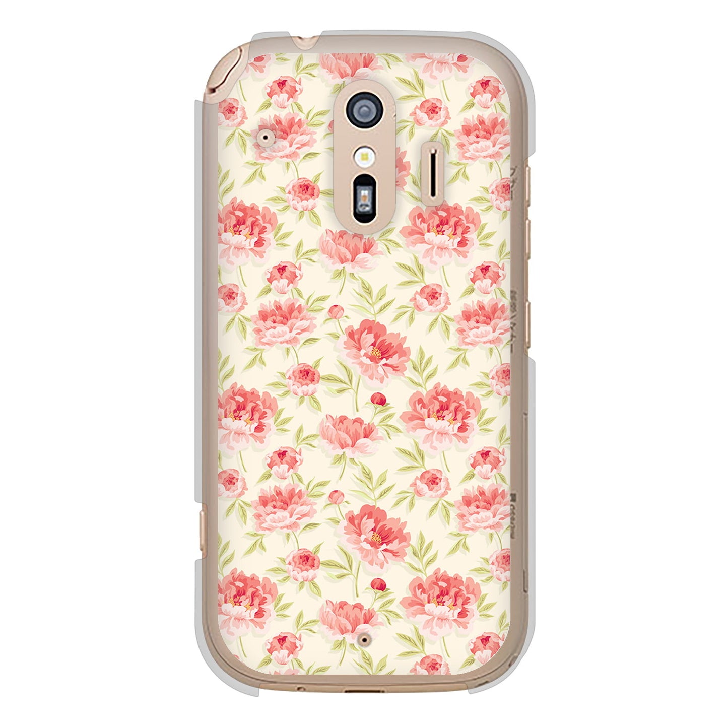 らくらくスマートフォン F-42A docomo 北欧の小花 ハードケース 背面印刷