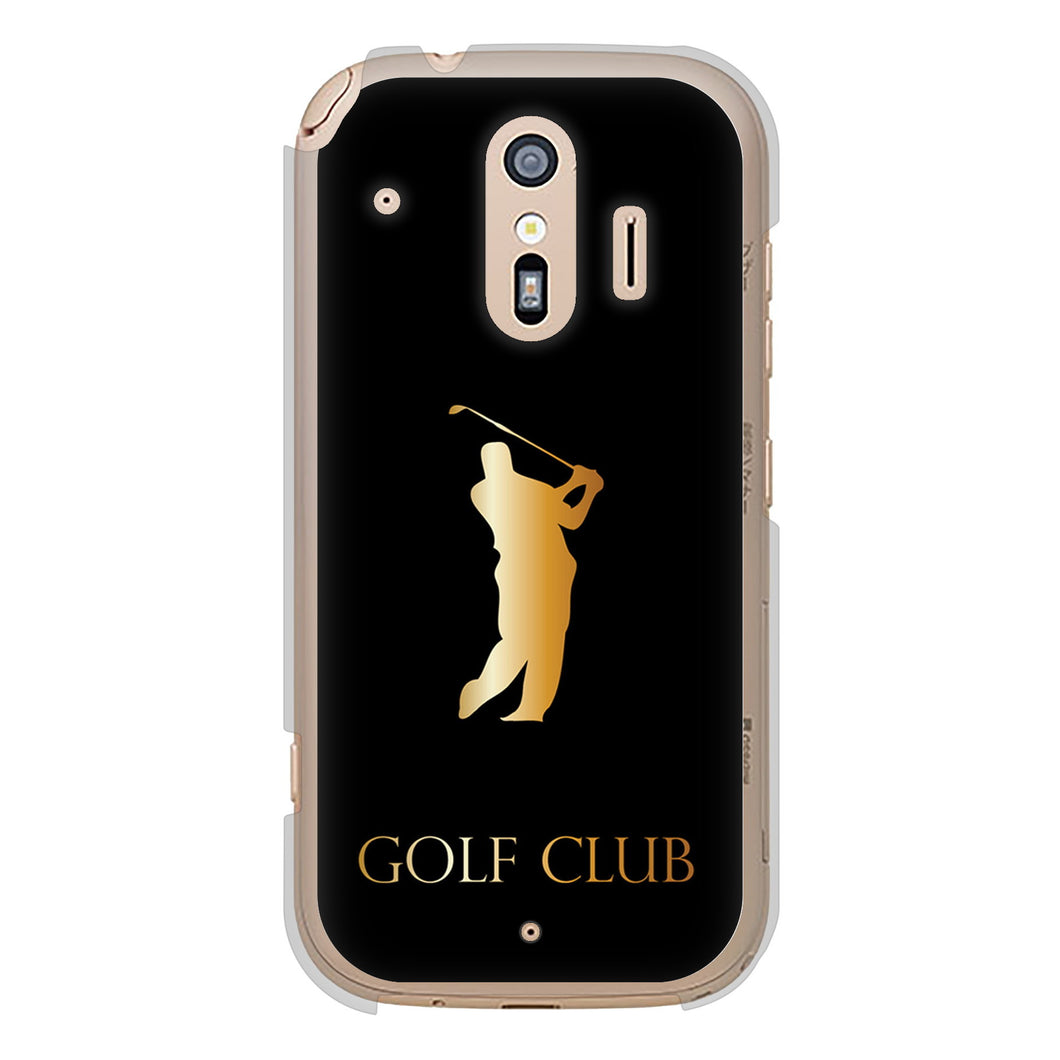 らくらくスマートフォン F-42A docomo 610 GOLFCLUB ハードケース 背面印刷