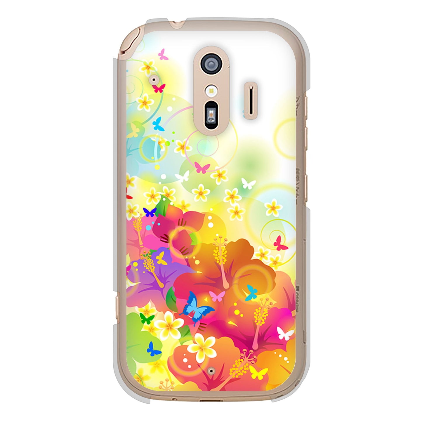 らくらくスマートフォン F-42A docomo バタフライ ハードケース 背面印刷