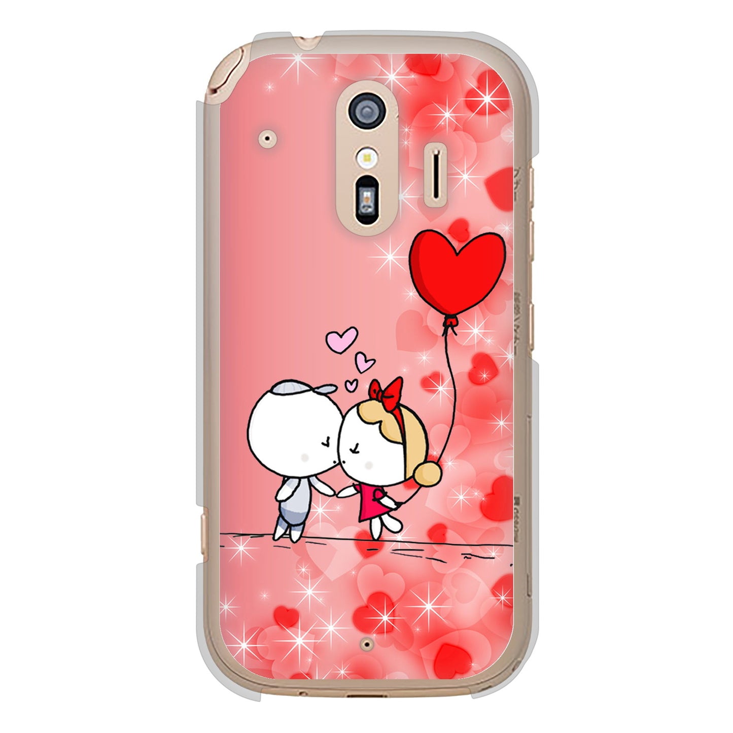 らくらくスマートフォン F-42A docomo カップル ハードケース 背面印刷