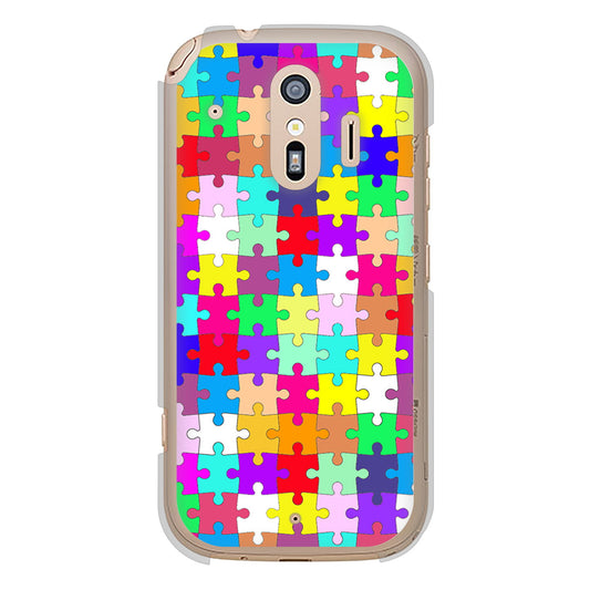 らくらくスマートフォン F-42A docomo 727 カラフルパズル ハードケース 背面印刷
