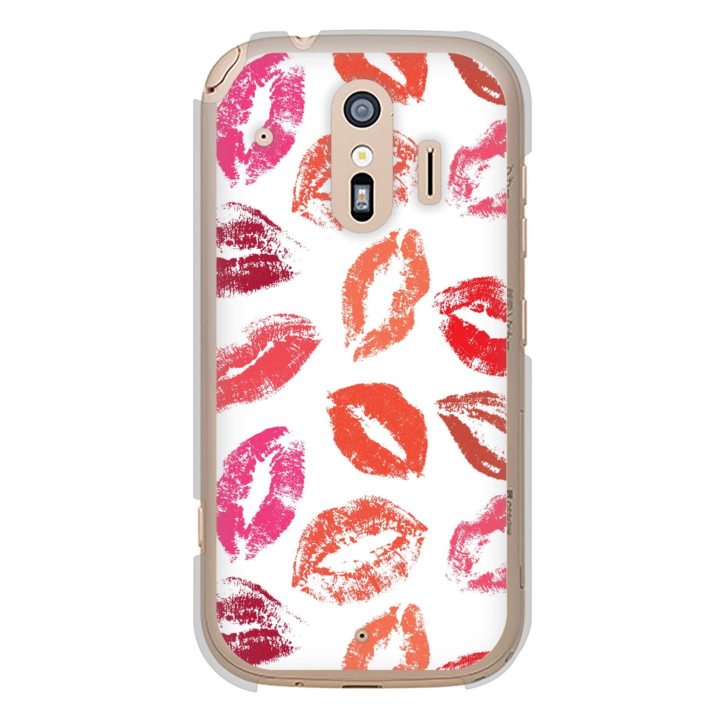 らくらくスマートフォン F-42A docomo 734 キスkissキス ハードケース 背面印刷