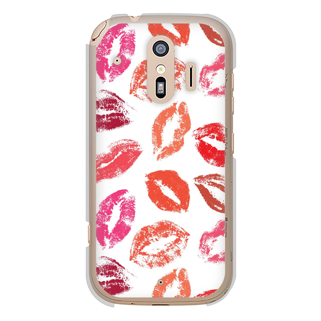 らくらくスマートフォン F-42A docomo 734 キスkissキス ハードケース 背面印刷
