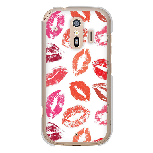 らくらくスマートフォン F-42A docomo 734 キスkissキス ハードケース 背面印刷