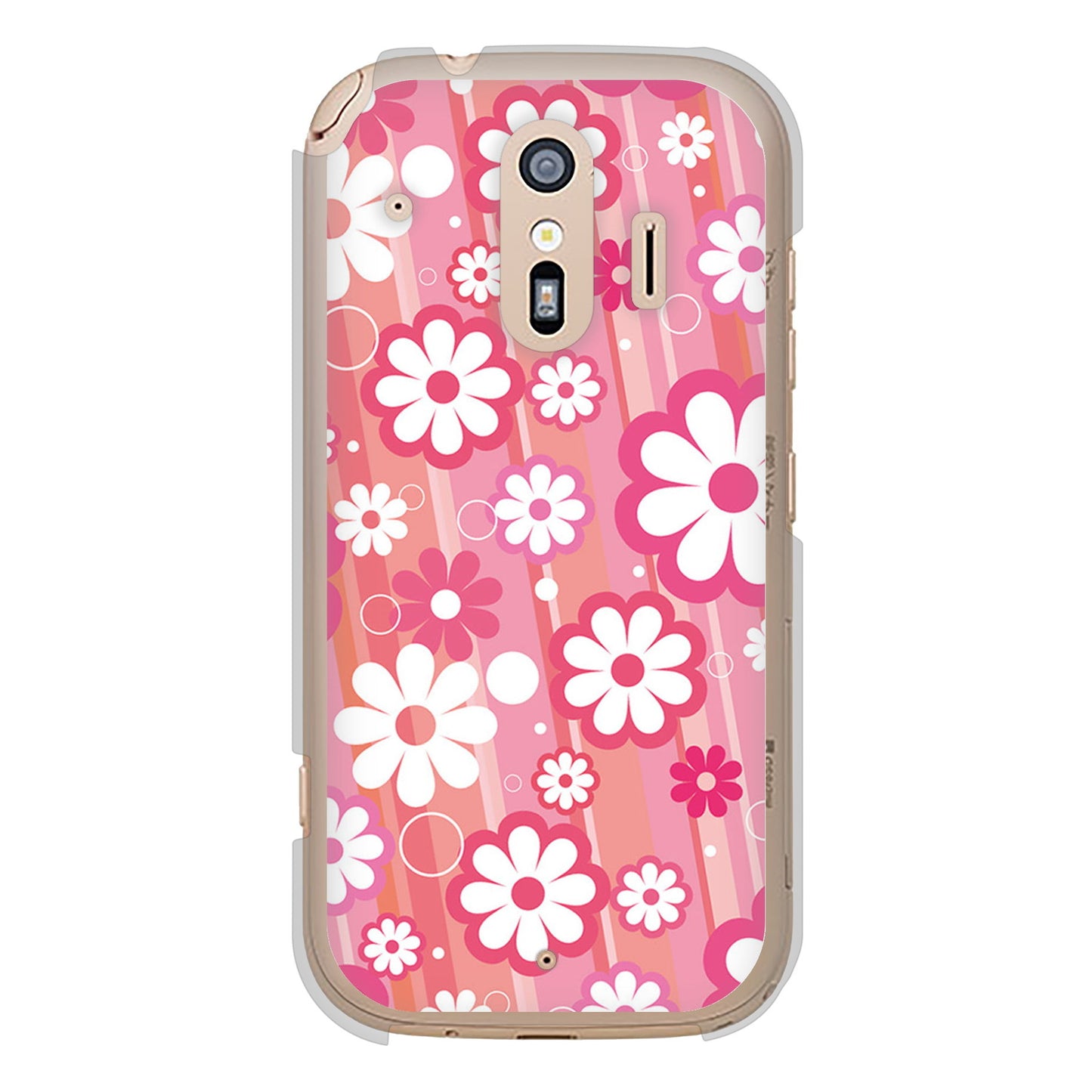 らくらくスマートフォン F-42A docomo 751 マーガレット（ピンク系） ハードケース 背面印刷