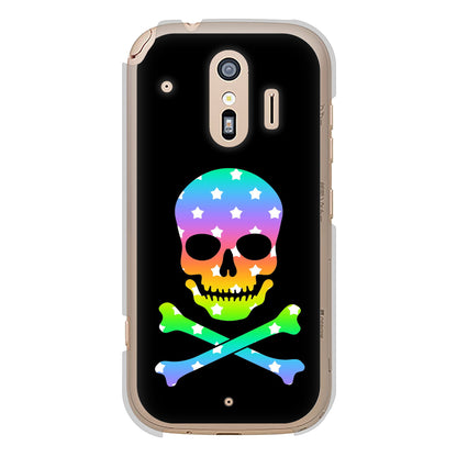 らくらくスマートフォン F-42A docomo ドクロフレーム ハードケース 背面印刷