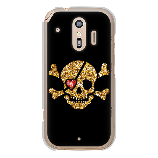 らくらくスマートフォン F-42A docomo 1082 海賊ドクロ ハードケース 背面印刷