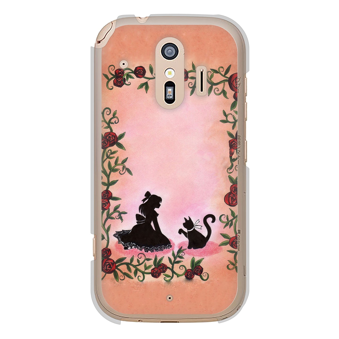らくらくスマートフォン F-42A docomo お姫様とネコ ハードケース 背面印刷