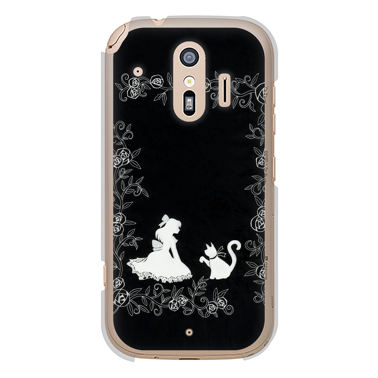 らくらくスマートフォン F-42A docomo お姫様とネコ ハードケース 背面印刷