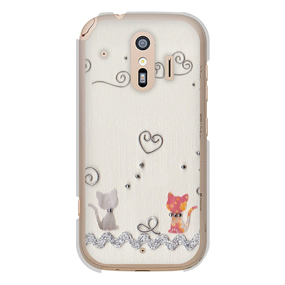 らくらくスマートフォン F-42A docomo クラフト写真ネコ ハードケース 背面印刷