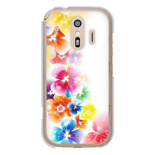 らくらくスマートフォン F-42A docomo 1209 光と花 ハードケース 背面印刷