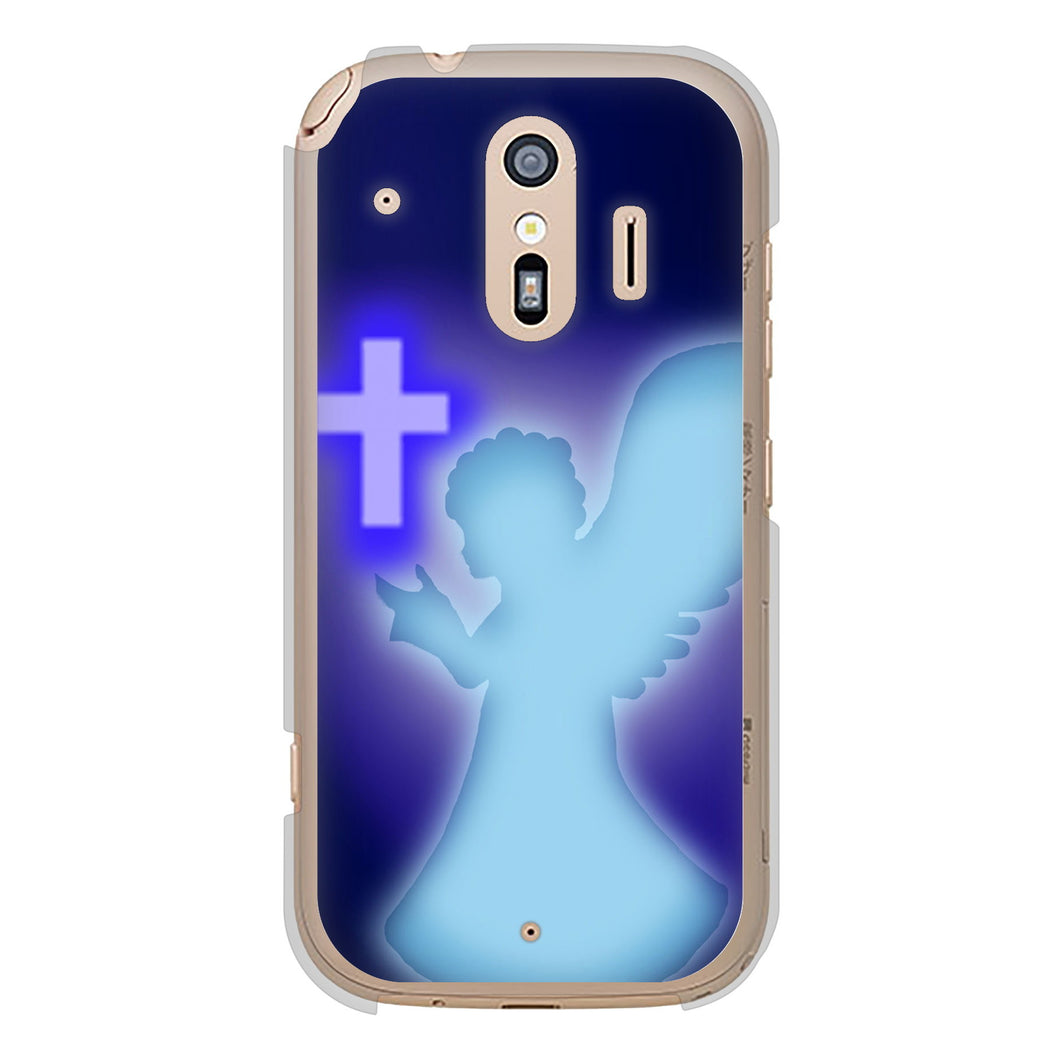 らくらくスマートフォン F-42A docomo 1249 祈りを捧げる天使 ハードケース 背面印刷