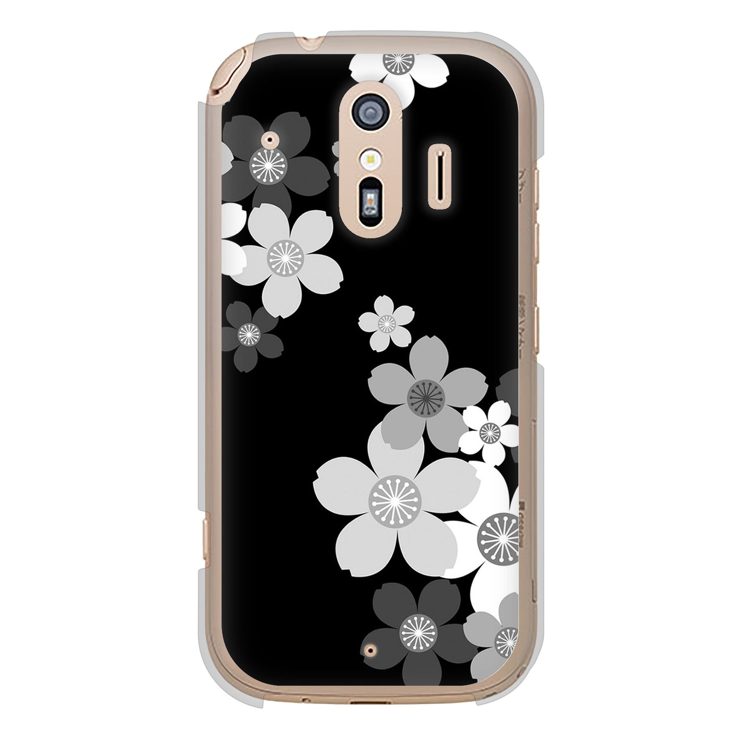 らくらくスマートフォン F-42A docomo 1334 桜のフレーム ハードケース 背面印刷