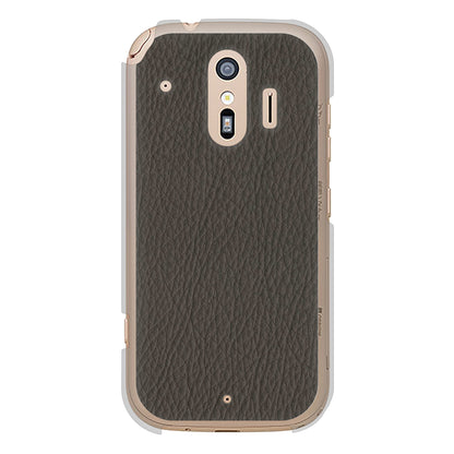 らくらくスマートフォン F-42A docomo レザー風 ハードケース 背面印刷