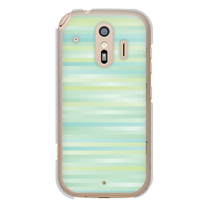 らくらくスマートフォン F-42A docomo グラデーションボーダー ハードケース 背面印刷
