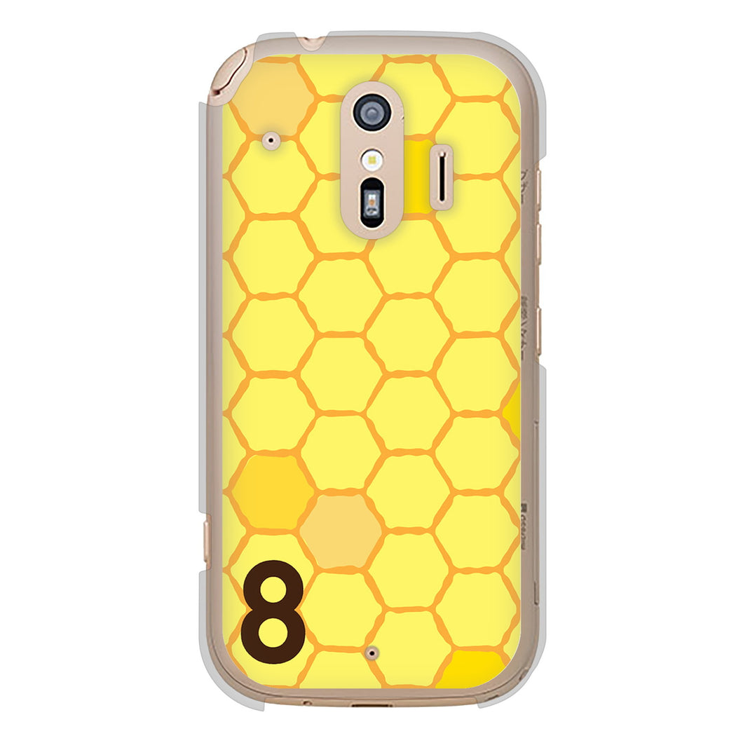 らくらくスマートフォン F-42A docomo IB913 はちの巣 ハードケース 背面印刷