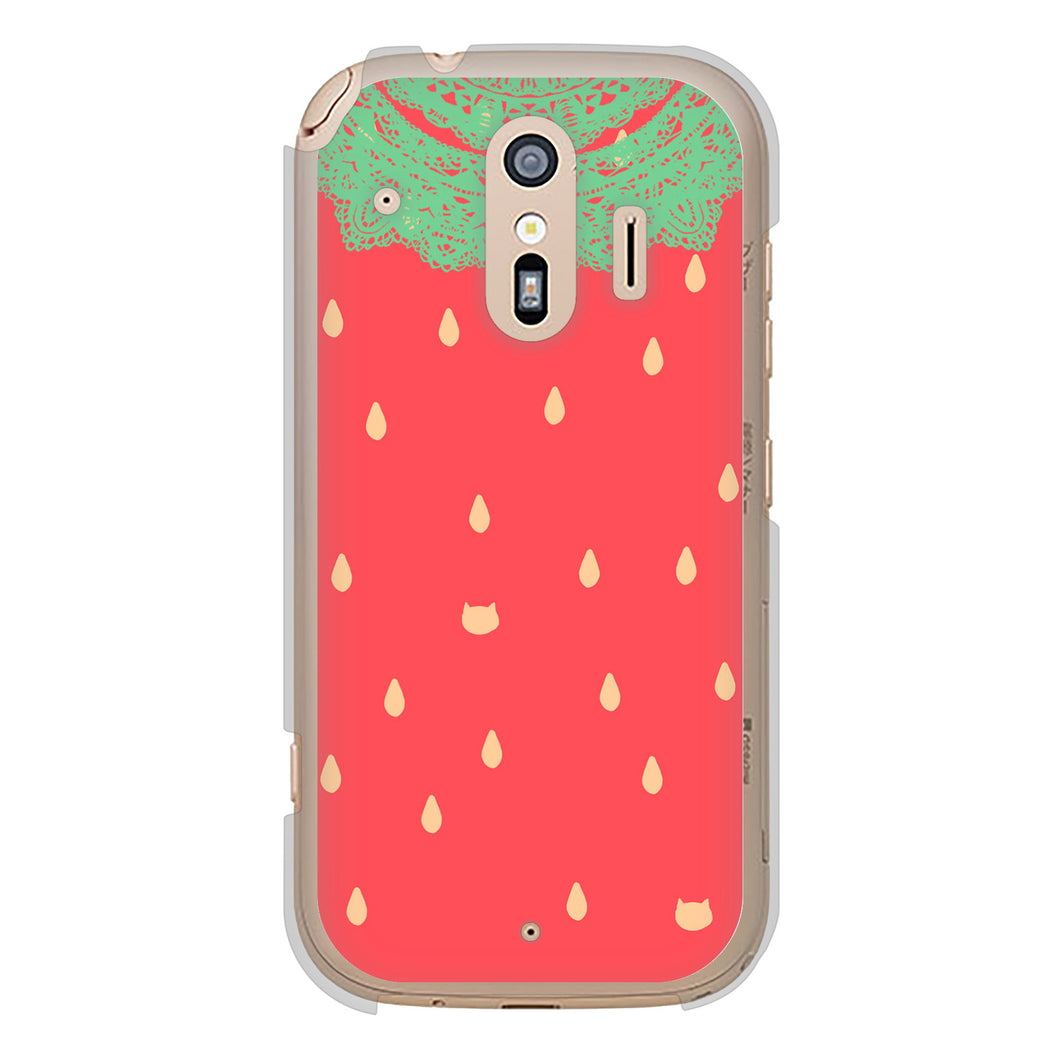 らくらくスマートフォン F-42A docomo MI800 strawberry ストロベリー ハードケース 背面印刷