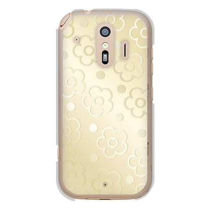 らくらくスマートフォン F-42A docomo エンボス風デイジーシンプル ハードケース 背面印刷